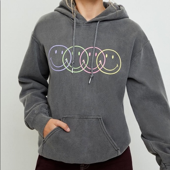 PacSun Tops - SMILEY REPEAT HOODIE DESERT DREAMER
